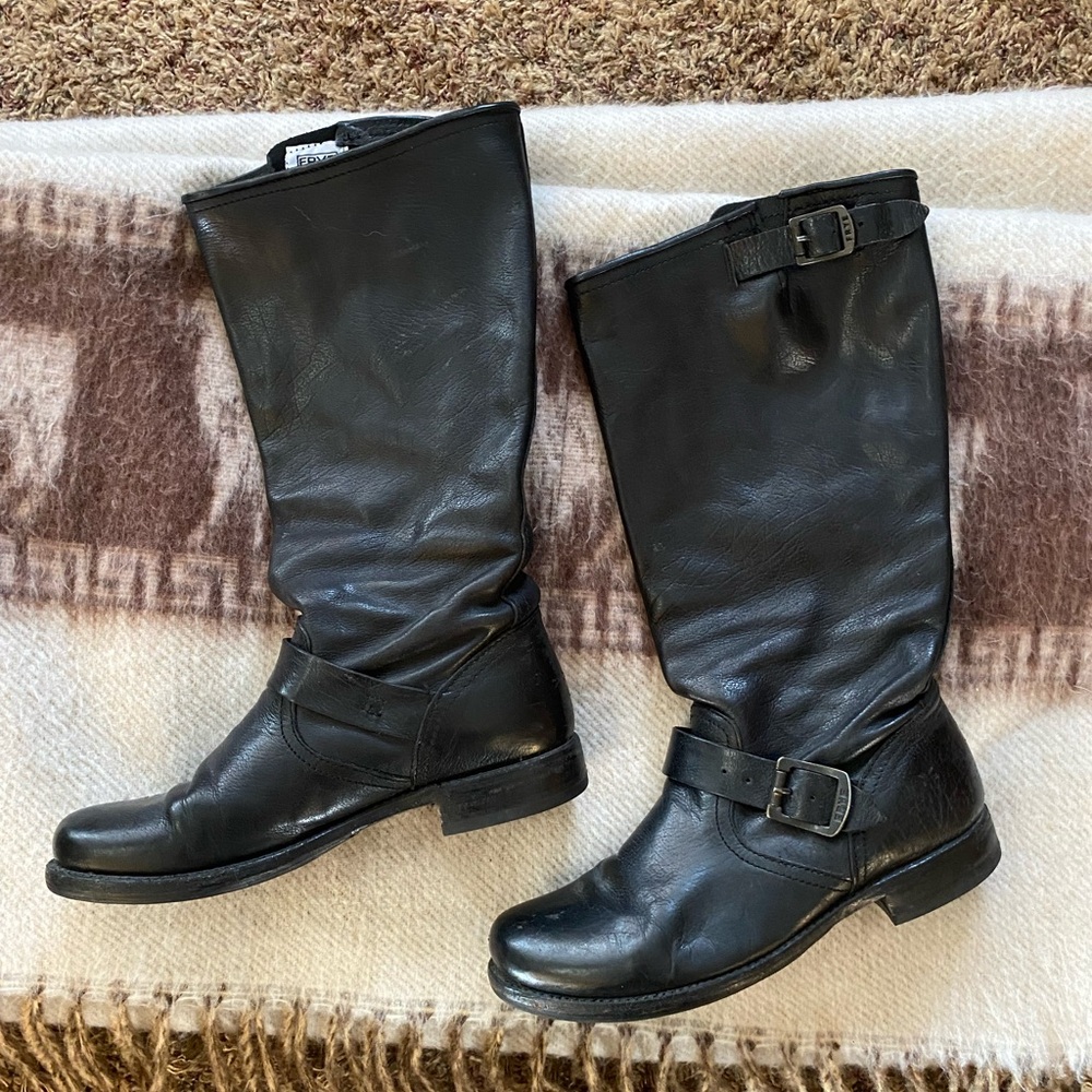 Vintage Frye Black Leather Boots